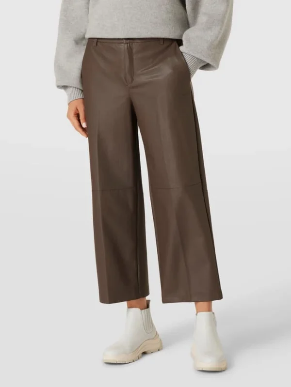 MAC Cropped Hose In Leder-Optik Modell ‘CHIARA’ – Taupe 5