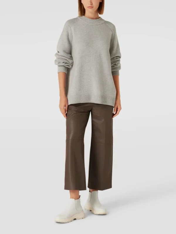 MAC Cropped Hose In Leder-Optik Modell ‘CHIARA’ – Taupe 1